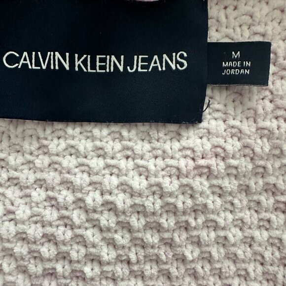Calvin Klein Jeans Women M Pink Sleeved Pullover V neck Relaxed Fit Sweater Top - Picture 15 of 15